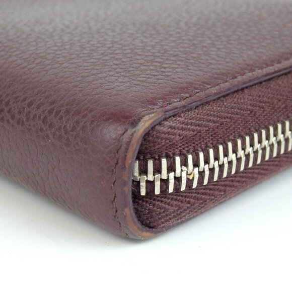 Authentic SAINT LAURENT CEP414680 0117 logo zip around purse leather [Used] - Picture 6 of 15